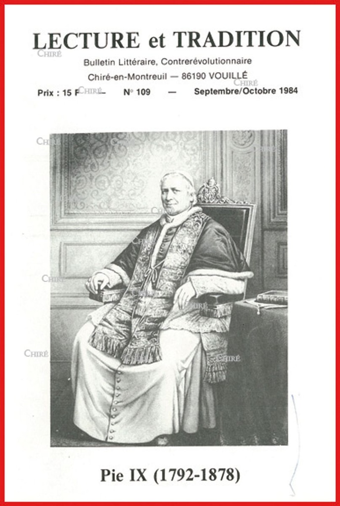 N°109 Sept/Oct 1984 - Pie IX - 1792-1878