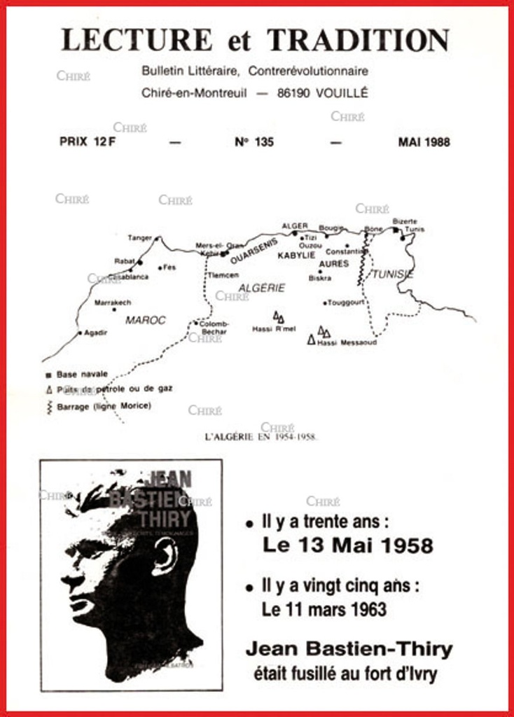 N°135  Mai 1988 - Il y a trente ans, le 13 mai 1958 - J Bastien-Thiry