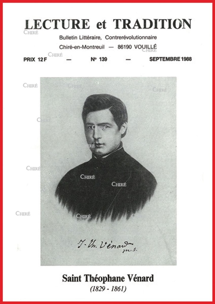 N°139 Sept 1988 - Saint Théophane Vénard, H Le Caron, G Hébert