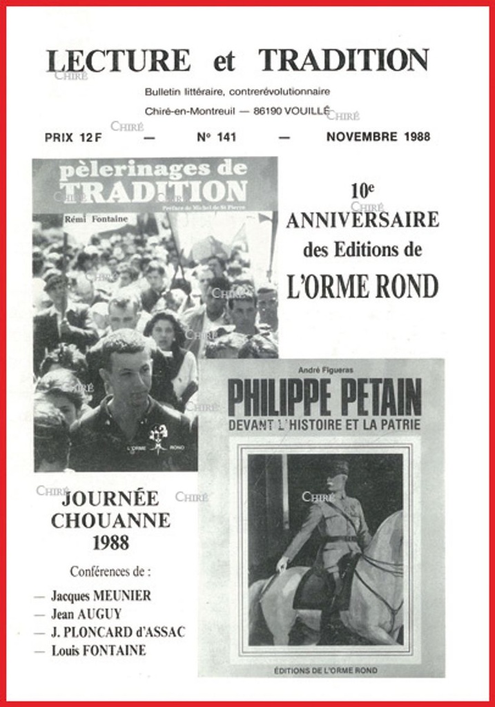 N°141 Nov 1988 - XVIII° journée chouanne