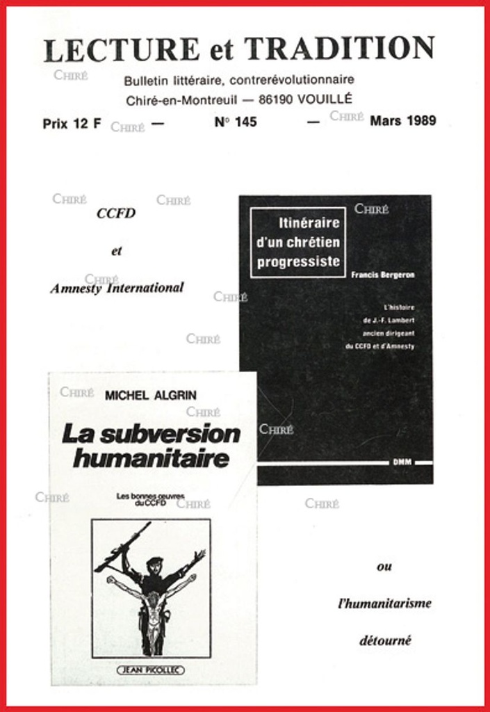 N°145 Mars 1989 - CCFD et Amnesty international, éditions Elor, livres de jeunes