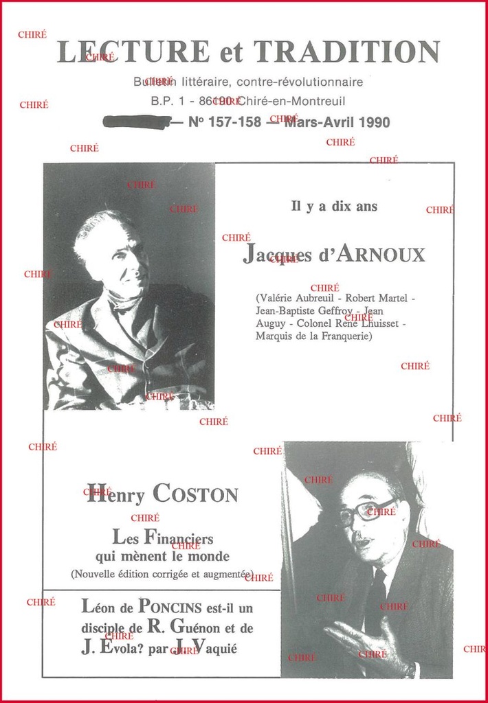 N°157/158 Mars/Avril 1990 - Il y a 10 ans : Jacques d´Arnoux