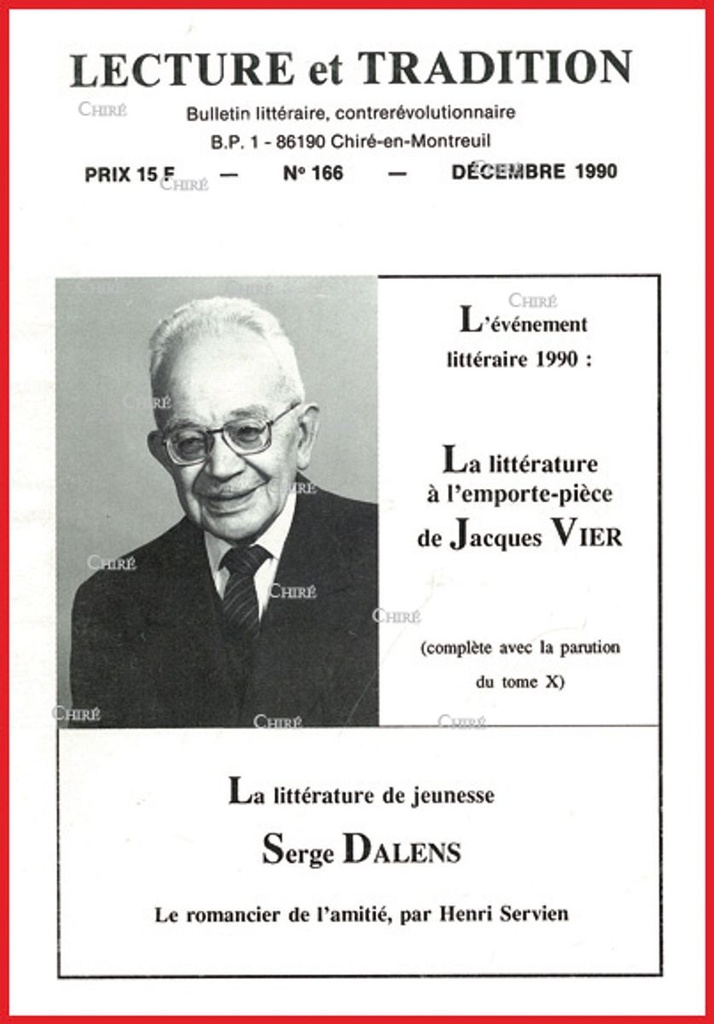 N°166 Déc 1990 - J Vier, la littérature de la jeunesse avec S Dalens