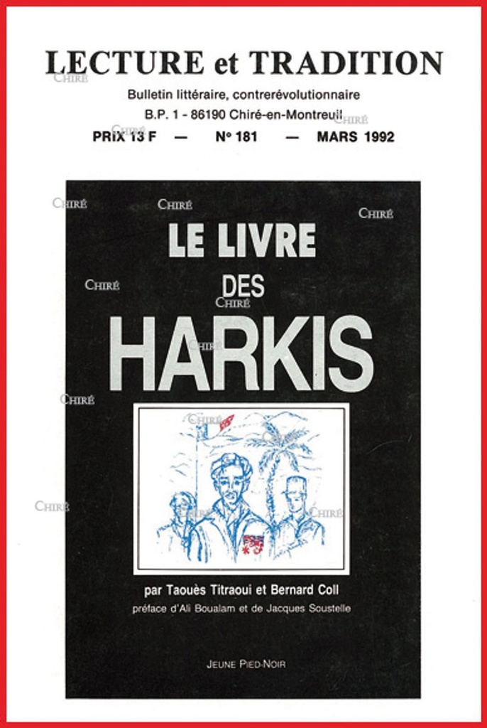 N°181 Mars 1992 - Le 19 mars 1962 et le martyre des harkis