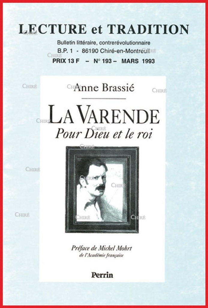 N°193 Mars 1993 - La Varende, pour Dieu et le roi. Une Croix sur le Nouveau Monde