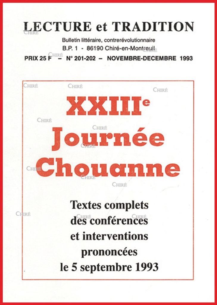 N°201/202 Nov/Déc 1993 - XXIIIème Journée Chouanne