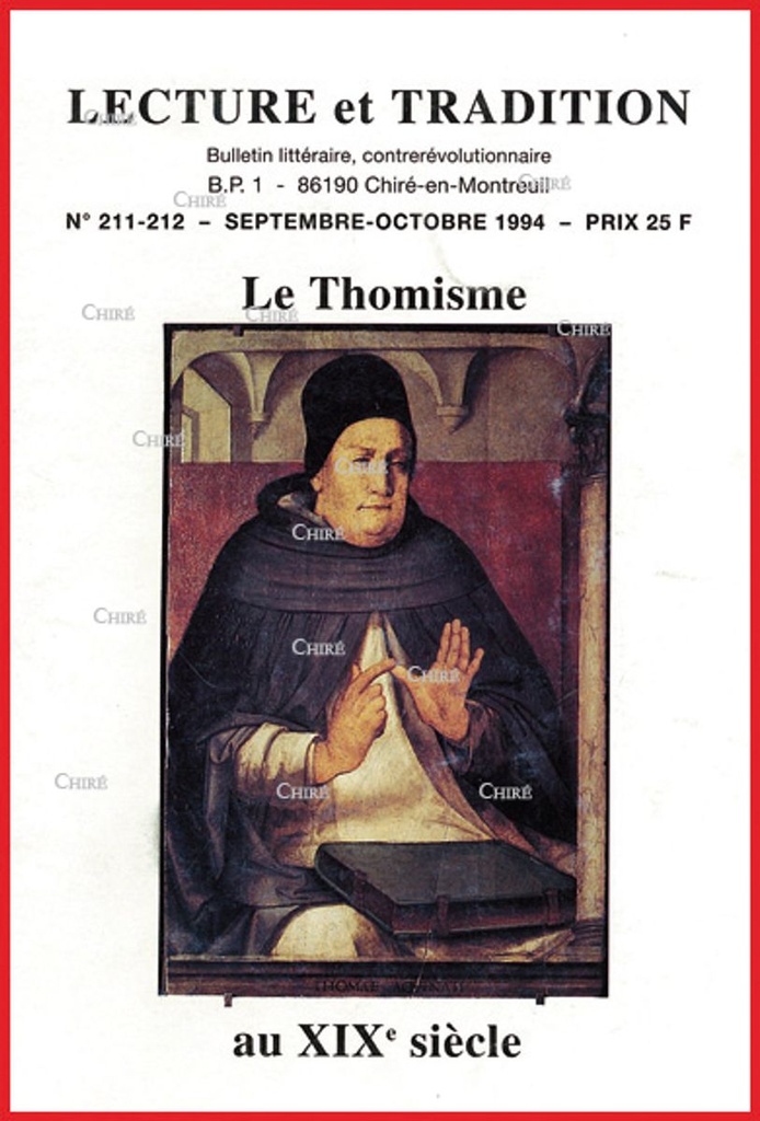 N°211/212 Sept/Oct 1994 - Mort et résurrection du Thomisme au XIXème siècle (par E Couvert)