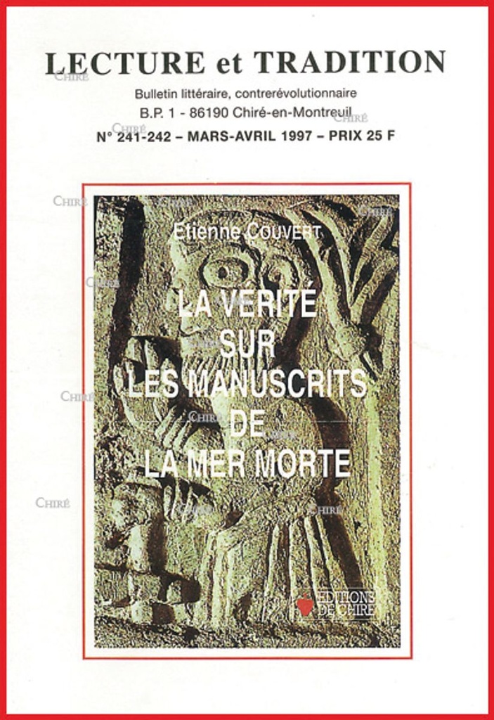N°241/242 Mars/Avril 1997 - La vérité sur les manuscrits de la Mer Morte (dernier livre d´E Couvert)