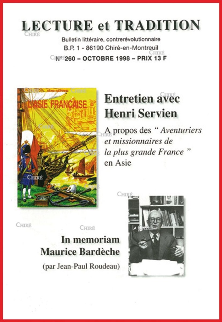 N°260 Oct 1998 - Les missions françaises en Asie (entretien avec H Servien)