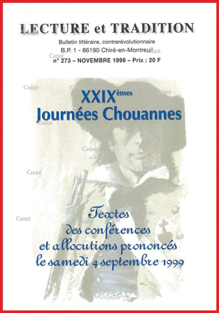 N°273 Nov 1999 - XXIXème Journées Chouannes