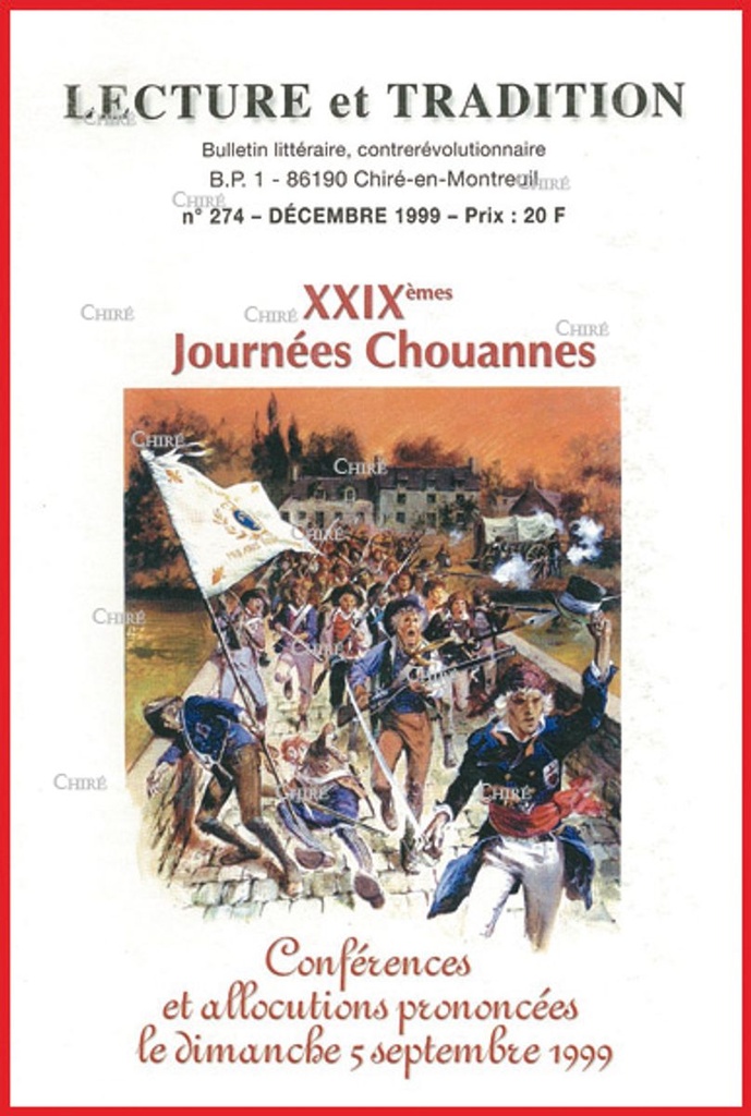 N°274 Déc 1999 - XXIXème Journées Chouannes