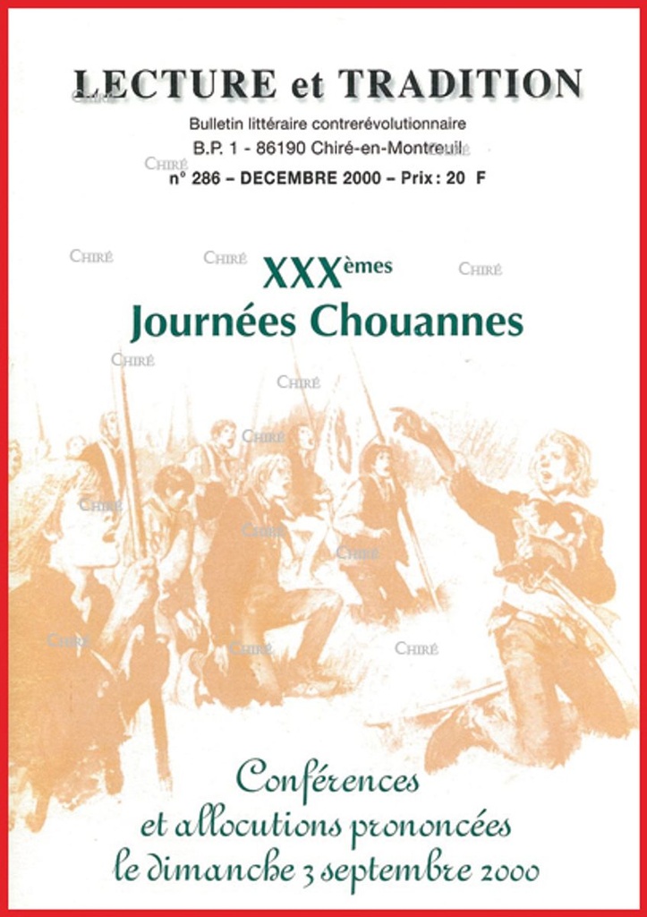 N°286 déc 2000 - XXXèmes Journées Chouannes dimanche 3 septembre