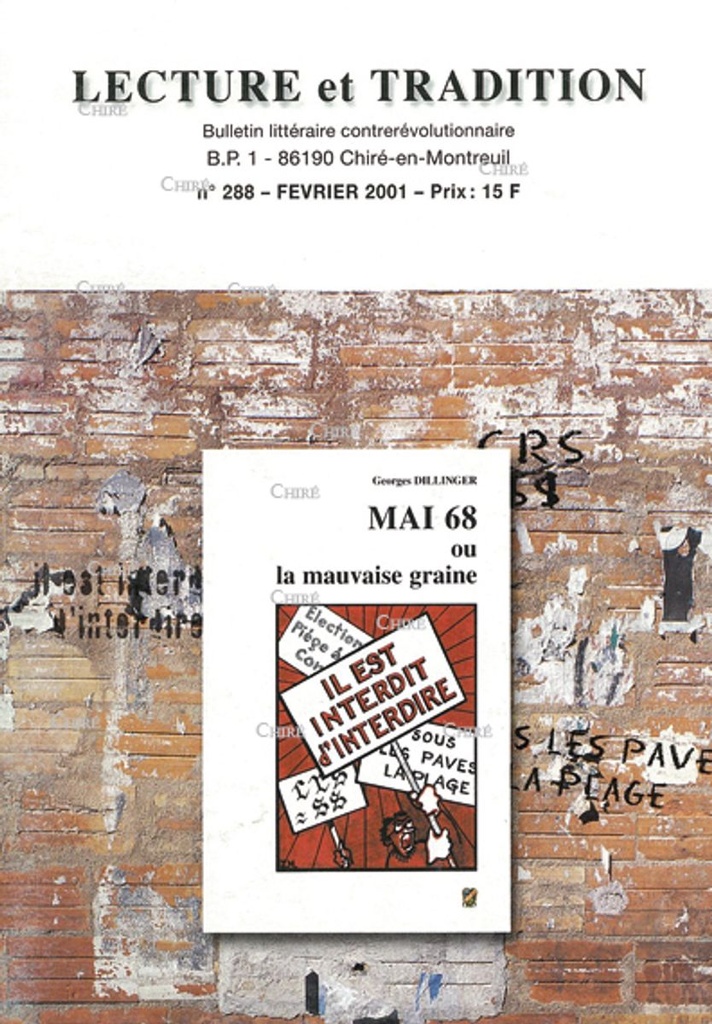 N°288 Fév 2001 - Mai 68 ou la mauvaise graine par G Dillenger