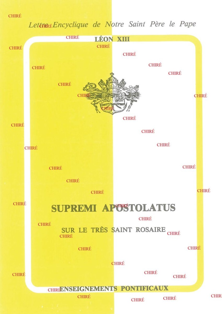Supremi Apostolatus - Sur le Très Saint Rosaire