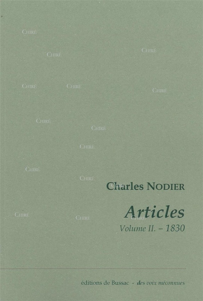 Articles - Volume 2 - 1830