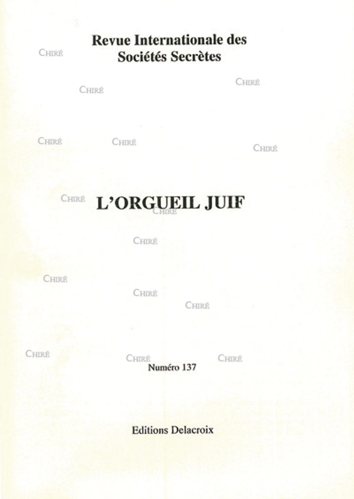 L´orgueil juif  - RG 137