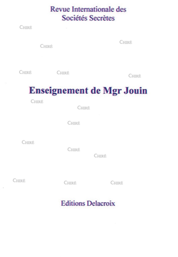 Enseignement de Mgr Jouin à travers quelques conférences - RG 003