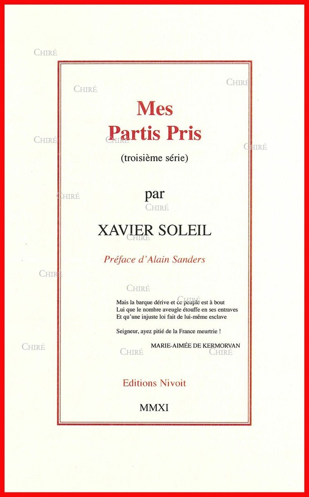 Mes partis pris (troisième série)