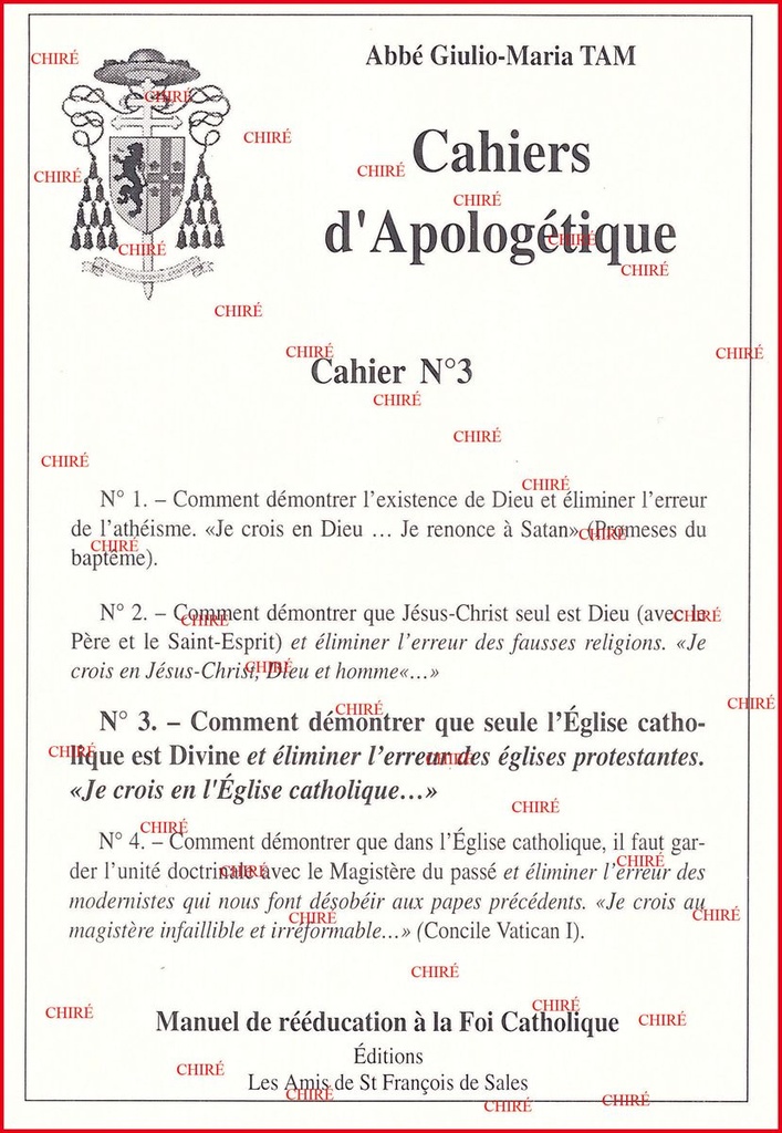 Cahier d´apologétique N° 3