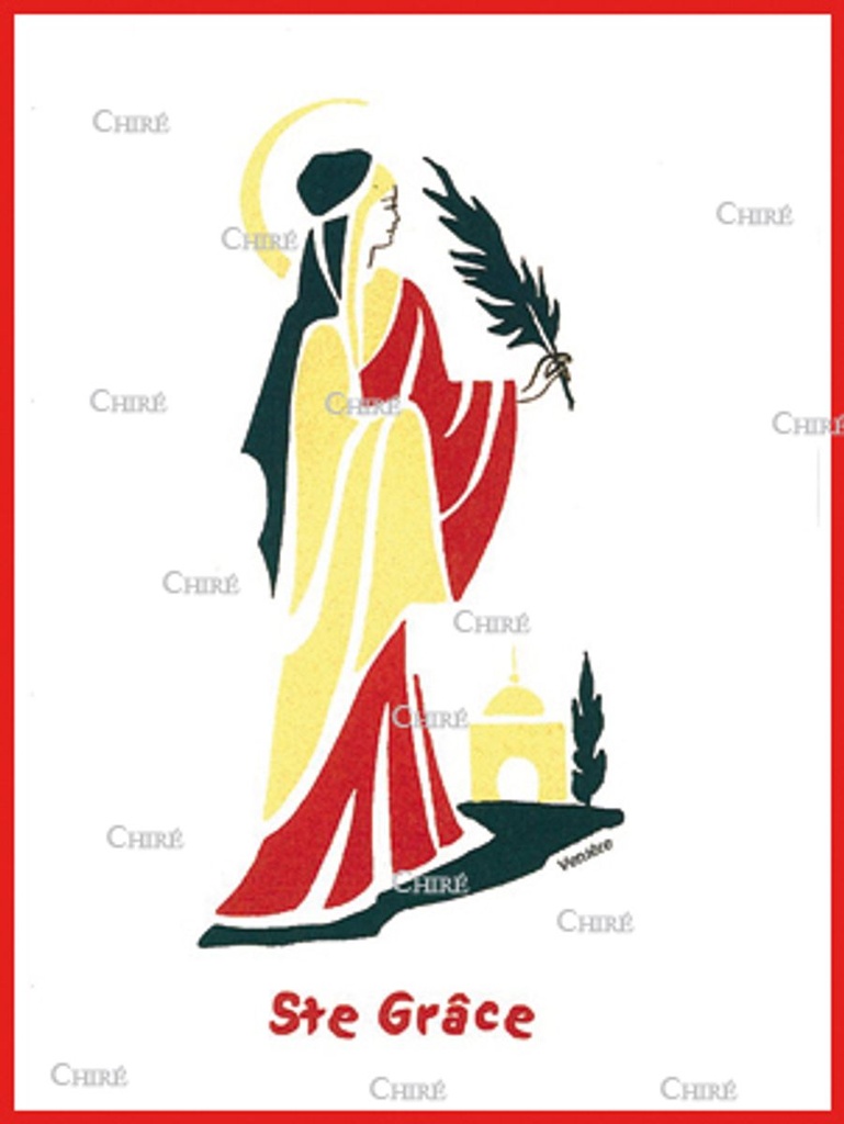 Carte double - Grâce Sainte (Prénoms correspondants : Zaîde - Graziella)