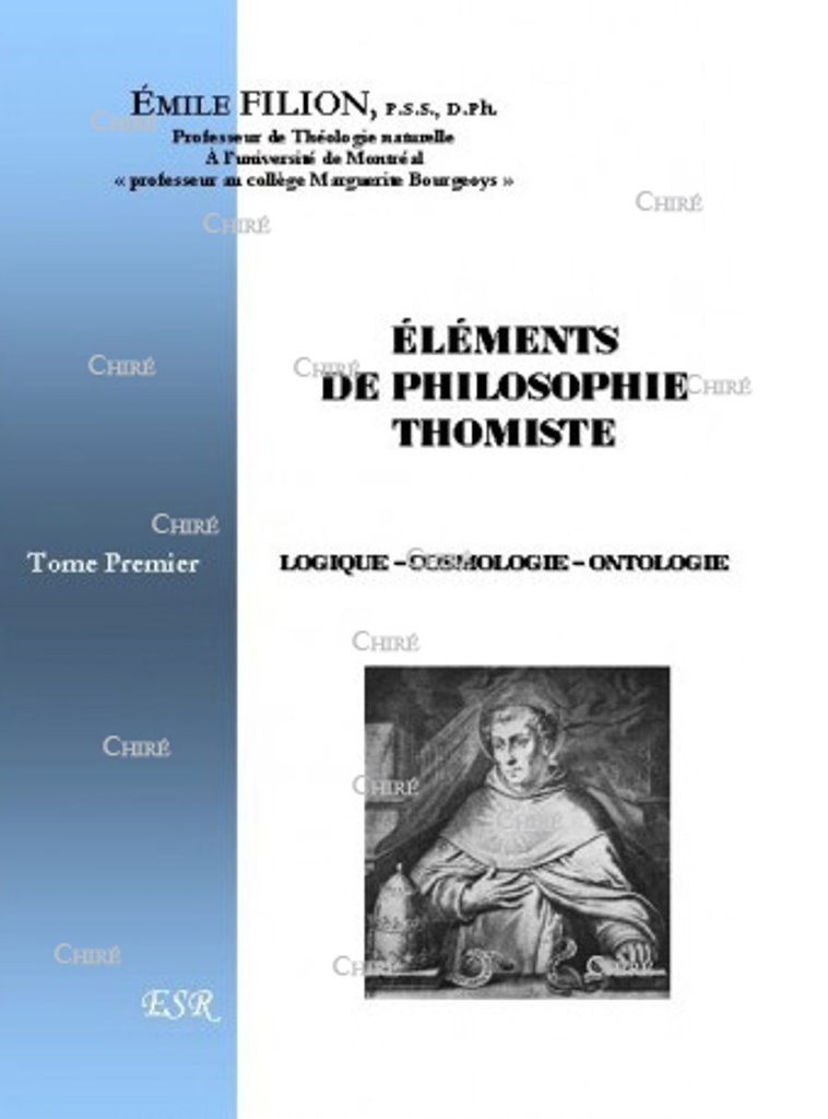 Eléments de philosophie thomiste en 3 volumes