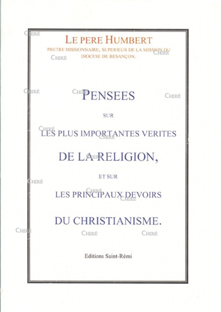 Pensées sur les plus importantes vérités de la religion