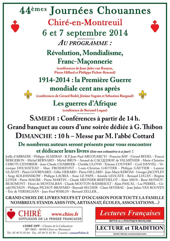Journées Chouannes 2014 Les 6 et 7 Septembre