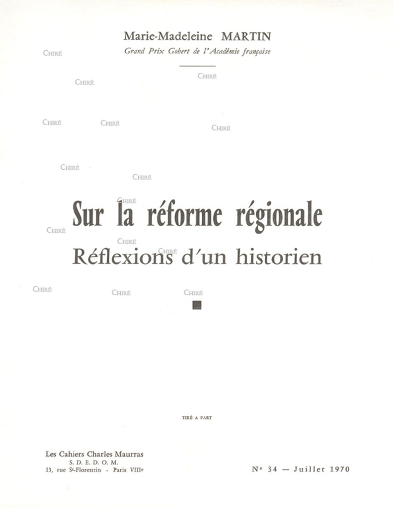 Sur la réforme régionale, réflexion d´un historien