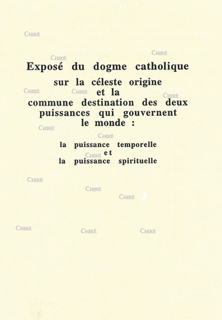 Exposé du dogme catholique
