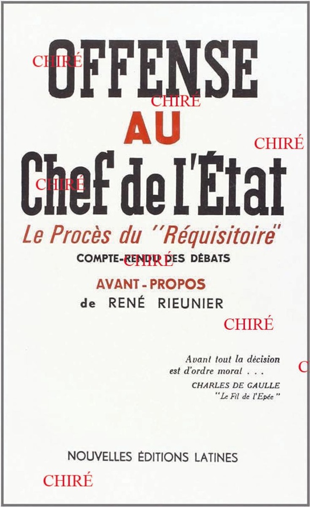 Offense au Chef de l´Etat. Le procès du Réquisitoire