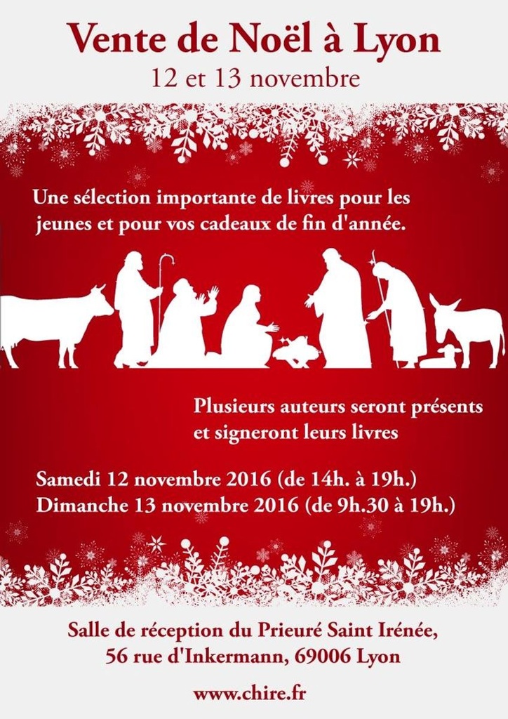 Vente de NOEL les 12 et 13 Novembre 2016 à LYON