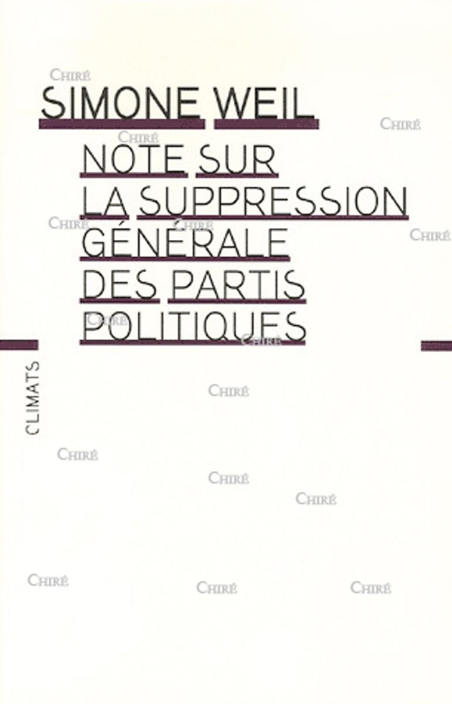 Note sur la suppression générale des partis politiques