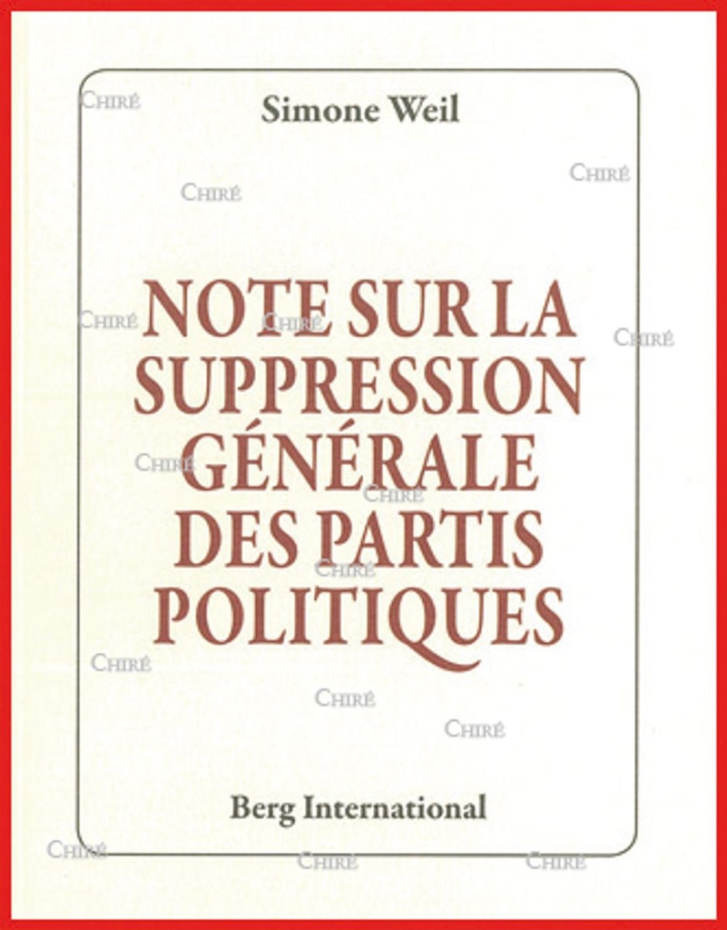 Note sur la suppression générale des partis politiques